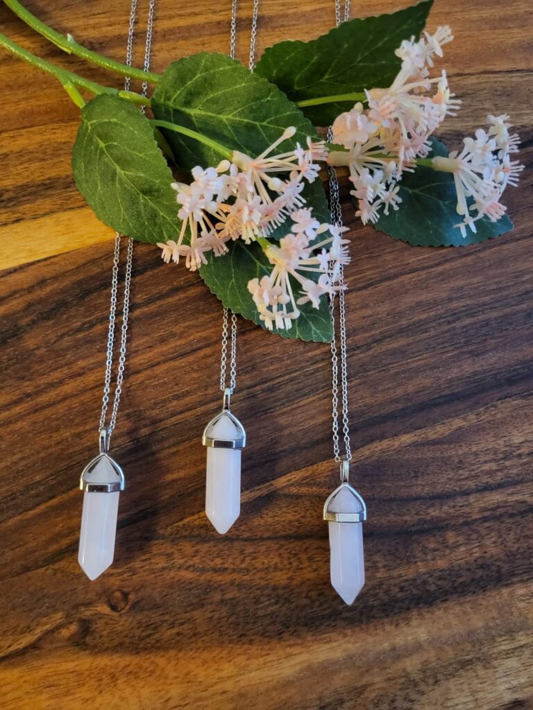 Halsband Rosenkvarts Liten Spets
